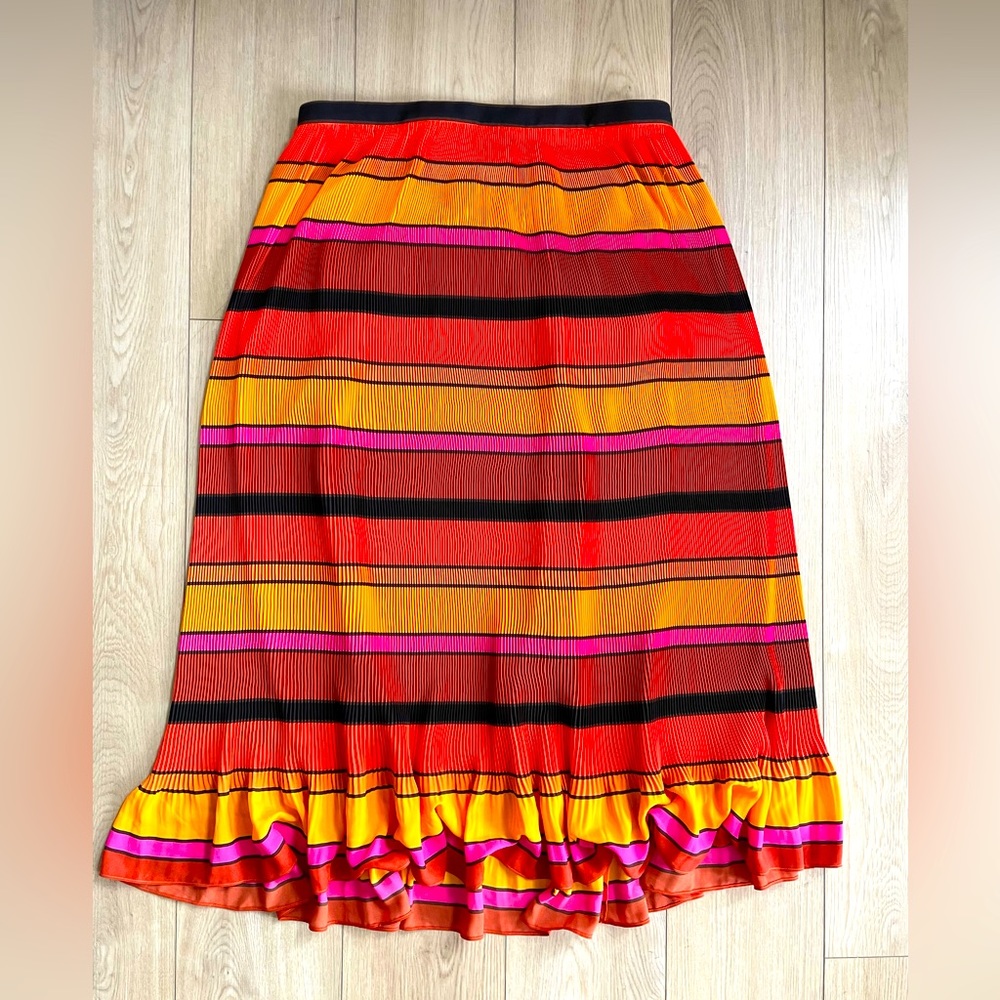 J. Crew Pleated Striped Skirt 14T